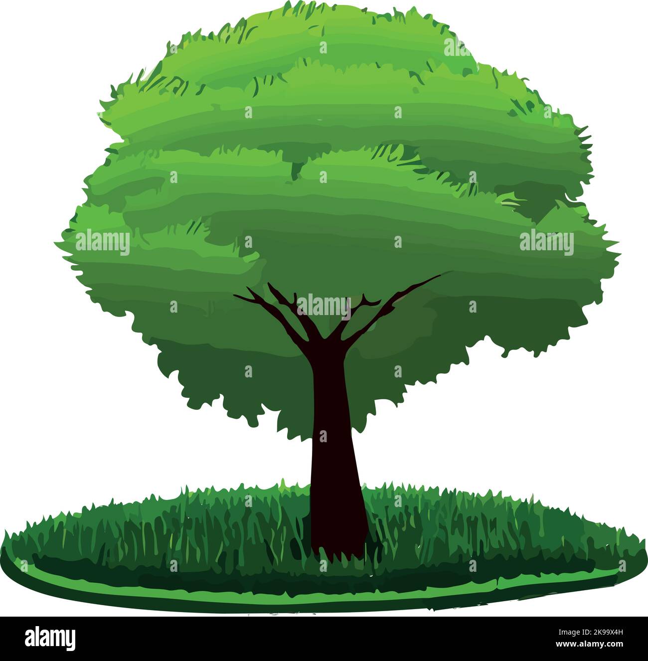 isolated tree silhouette on white background. Vector illustration Stock Vector