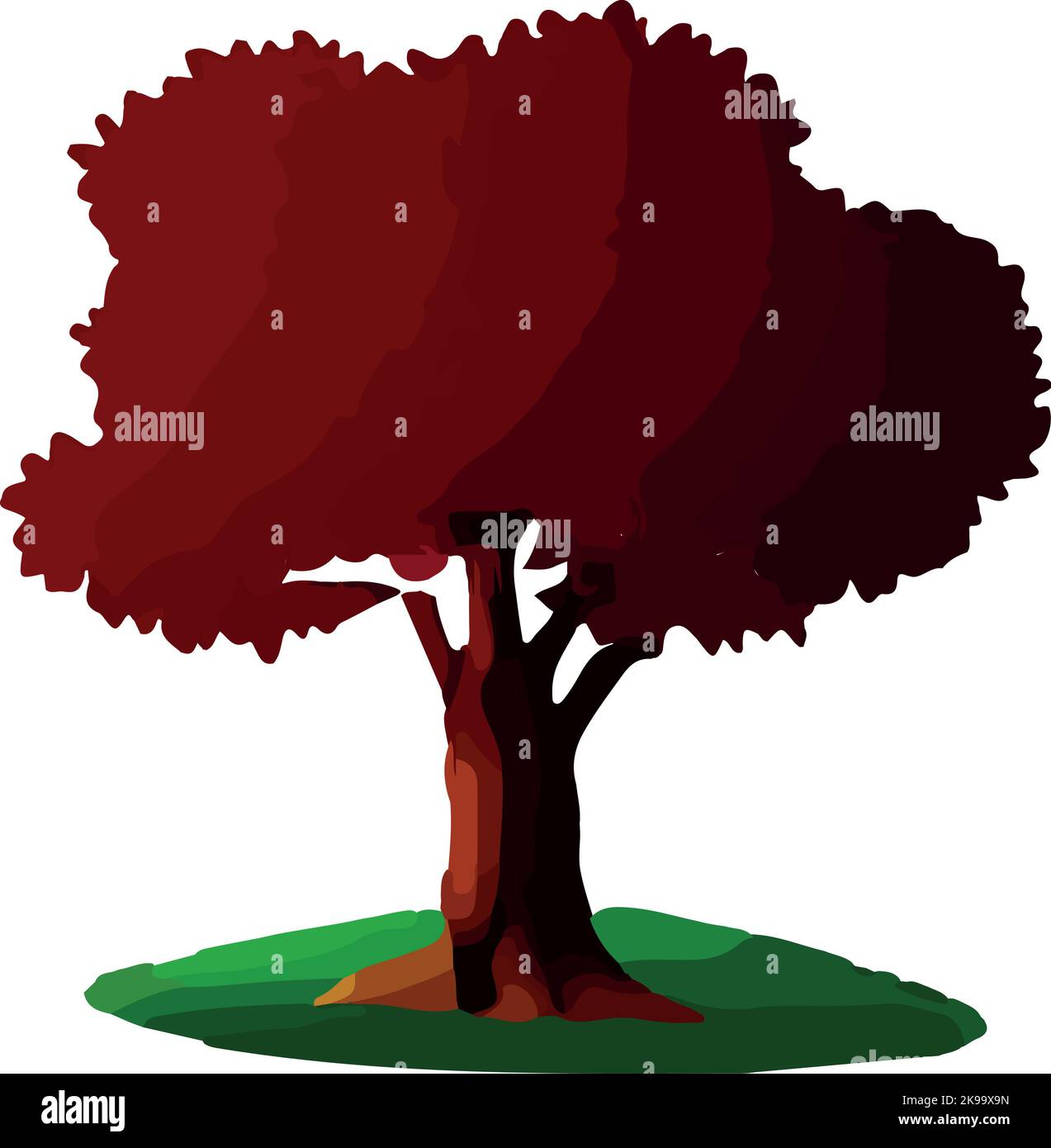 isolated tree silhouette on white background. Vector illustration Stock Vector