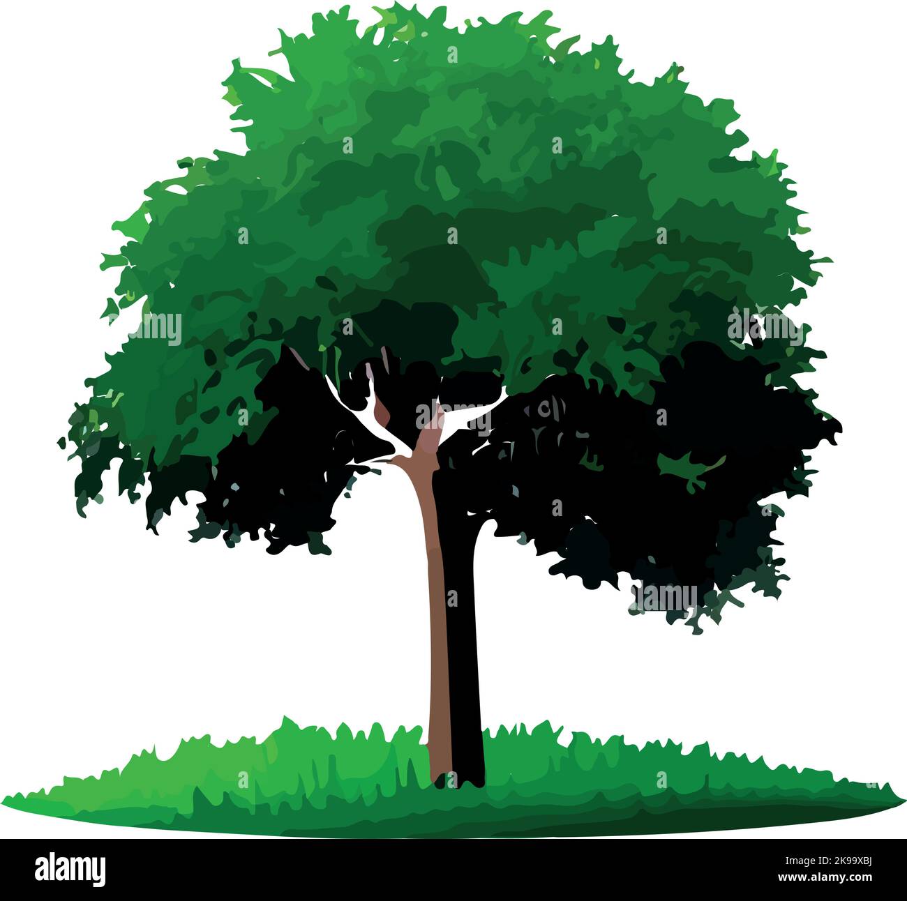 isolated tree silhouette on white background. Vector illustration Stock Vector