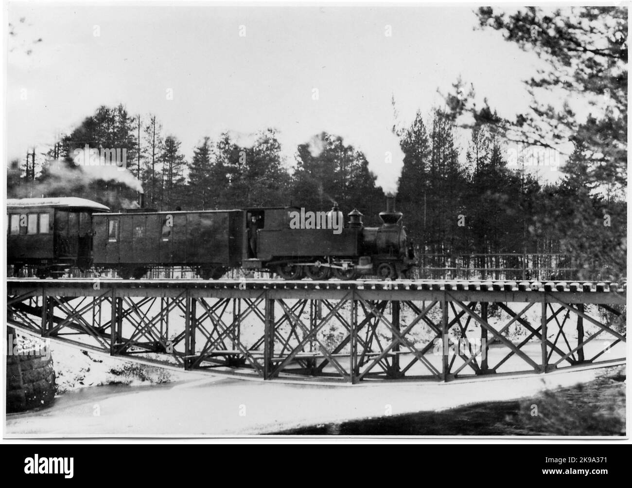 Voxna - Lobonäs Railway, WLJ LOK 2 on the line between Voxna and Lobonäs. Stock Photo