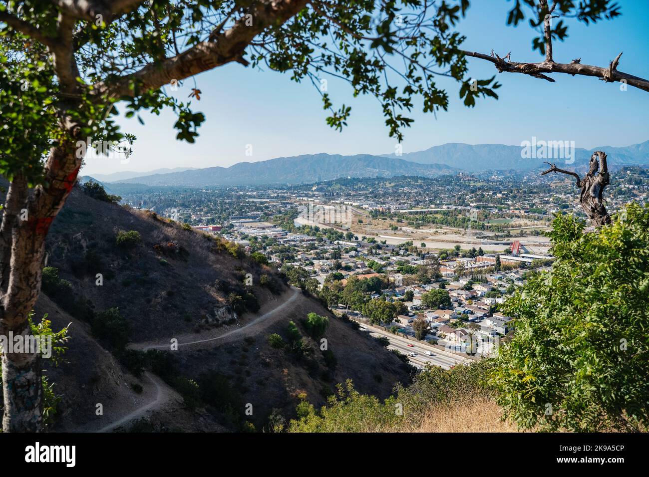 Los Angeles flat urban neighbourhood Northeast view of Cypress park and