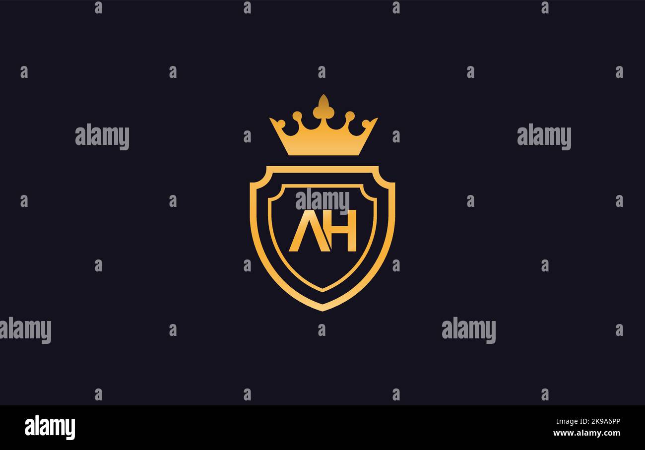 Crown vector and shield symbol icon and royal luxury shield monogram vector. King and queen abstract geometric logo design with letters and alphabets Stock Vector