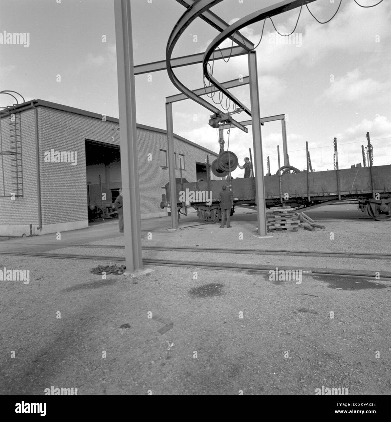 Operating for freight wagon maintenance Stock Photo Alamy