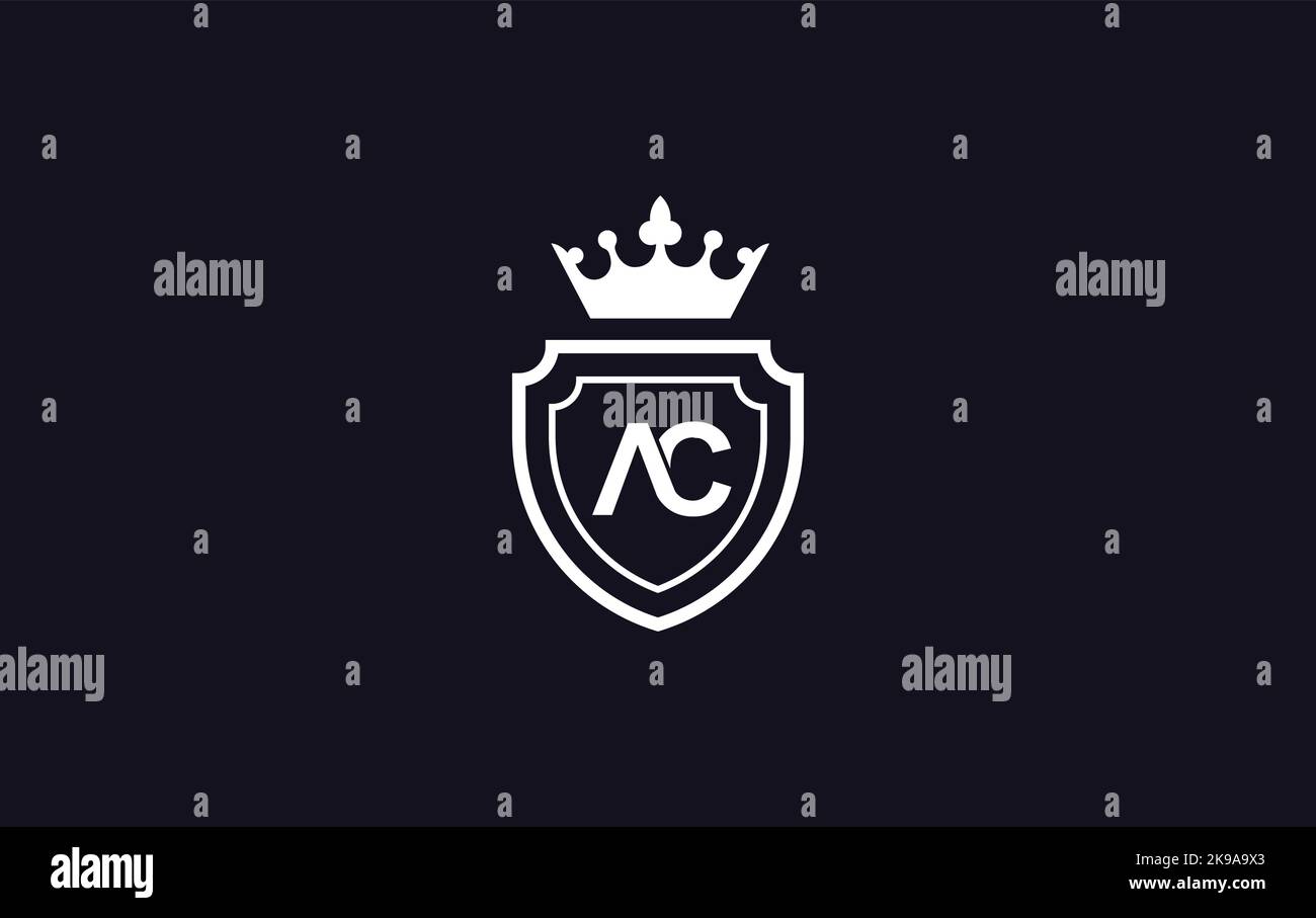 Crown vector and shield symbol icon and royal luxury shield monogram vector. King and queen abstract geometric logo design with letters and alphabets Stock Vector