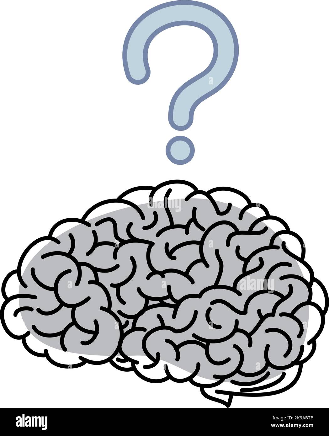 Question brain icon flat Cut Out Stock Images & Pictures - Alamy