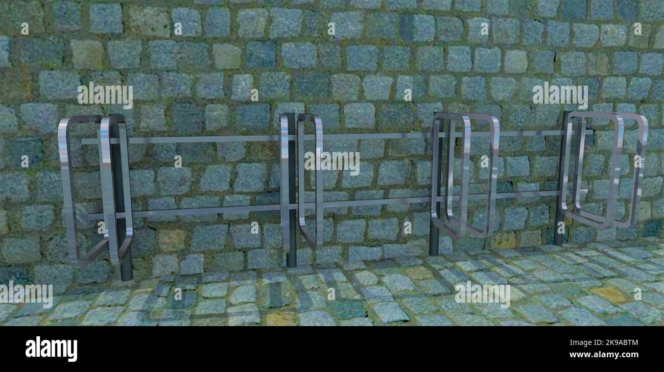 Bicycle parking. Material stainless steel. Mounting to a wall finished ...