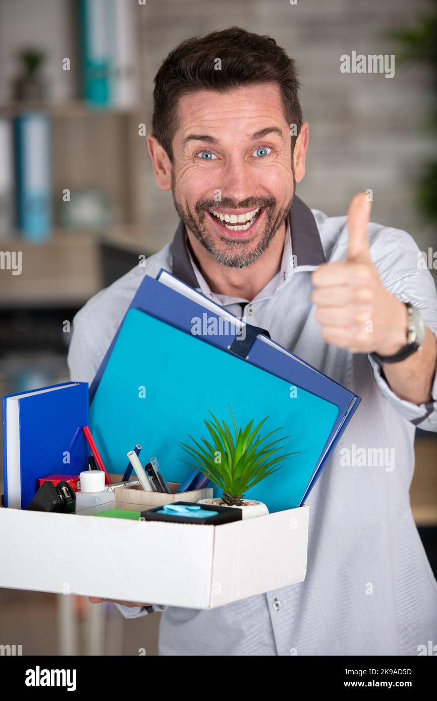 happy man made redundant fired after dismissal Stock Photo - Alamy