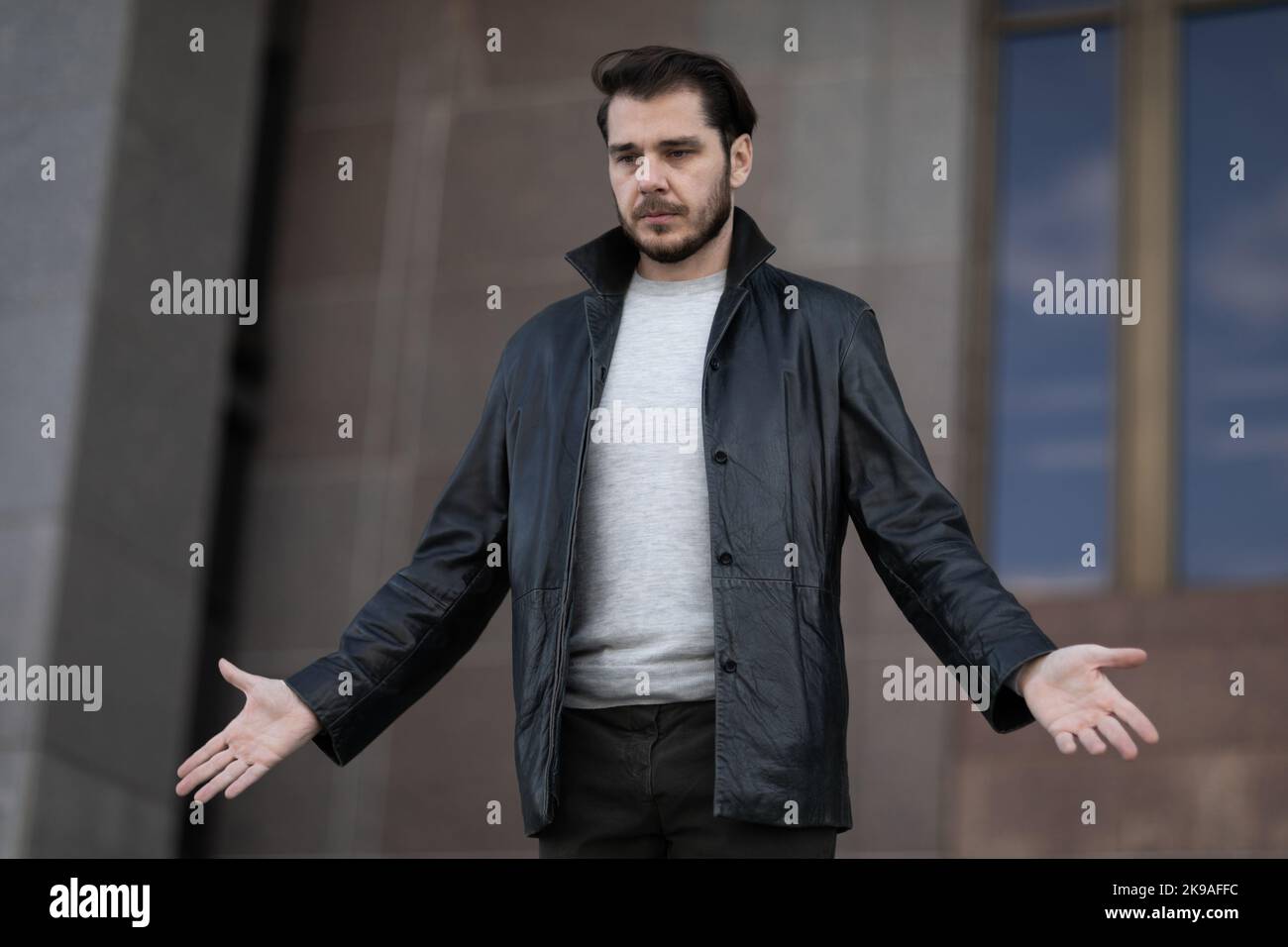 Man stands arms spread wide hi-res stock photography and images - Alamy