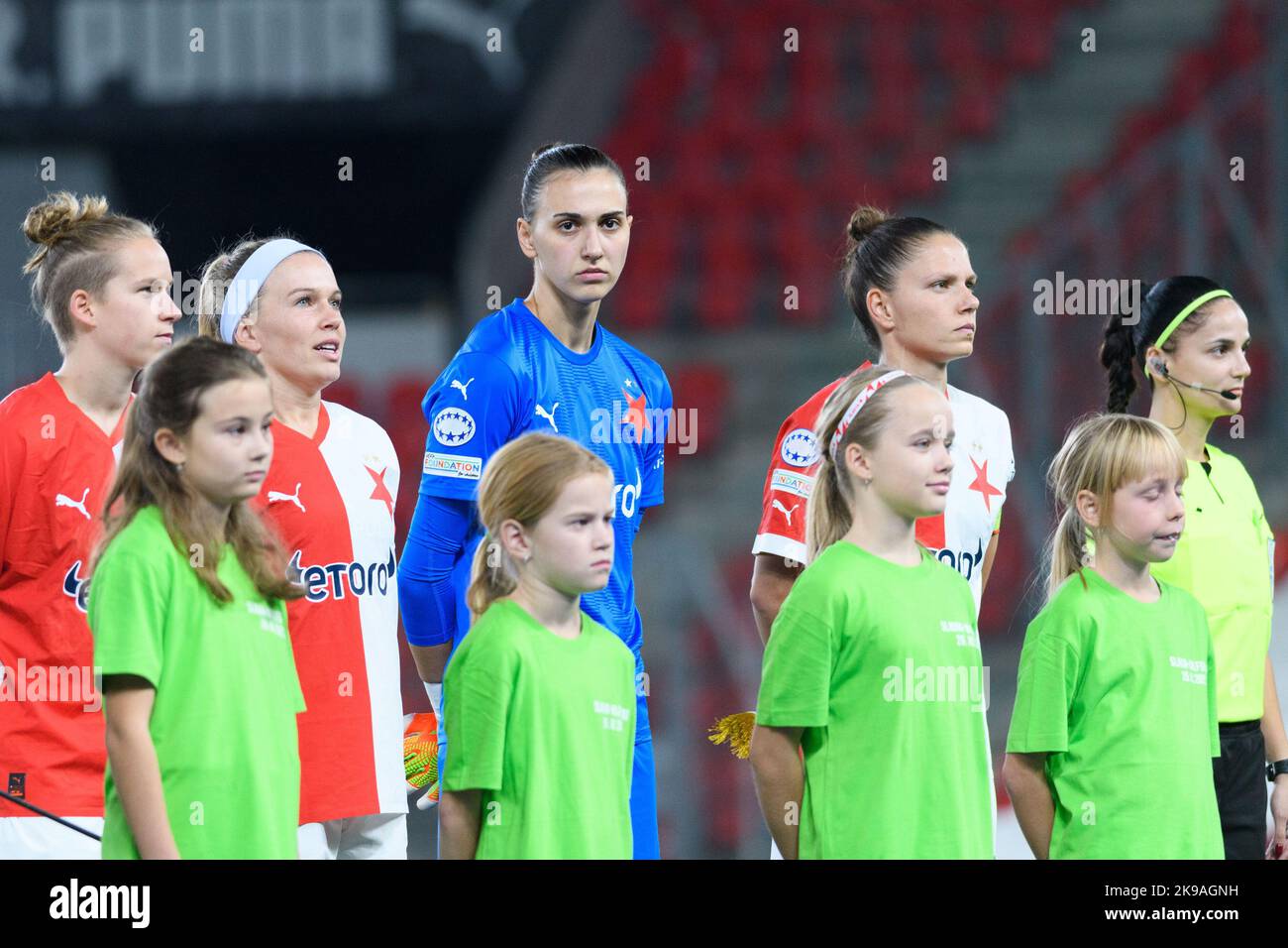 Franny Cerna (11 Slavia Prague) and Klara Duchackova (19 Sparta Prague)  during the I. liga Zeny match between Sparta Prague and Slavia Prague at  Letna Stadium, Czech Republic. (Sven Beyrich/SPP) Credit: SPP