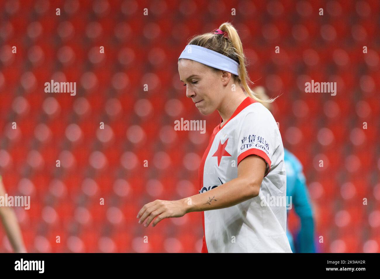 Franny Cerna (11 Slavia Prague) and Klara Duchackova (19 Sparta Prague)  during the I. liga Zeny match between Sparta Prague and Slavia Prague at  Letna Stadium, Czech Republic. (Sven Beyrich/SPP) Credit: SPP