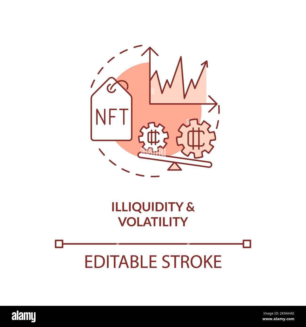 Illiquidity and volatility orange concept icon Stock Vector