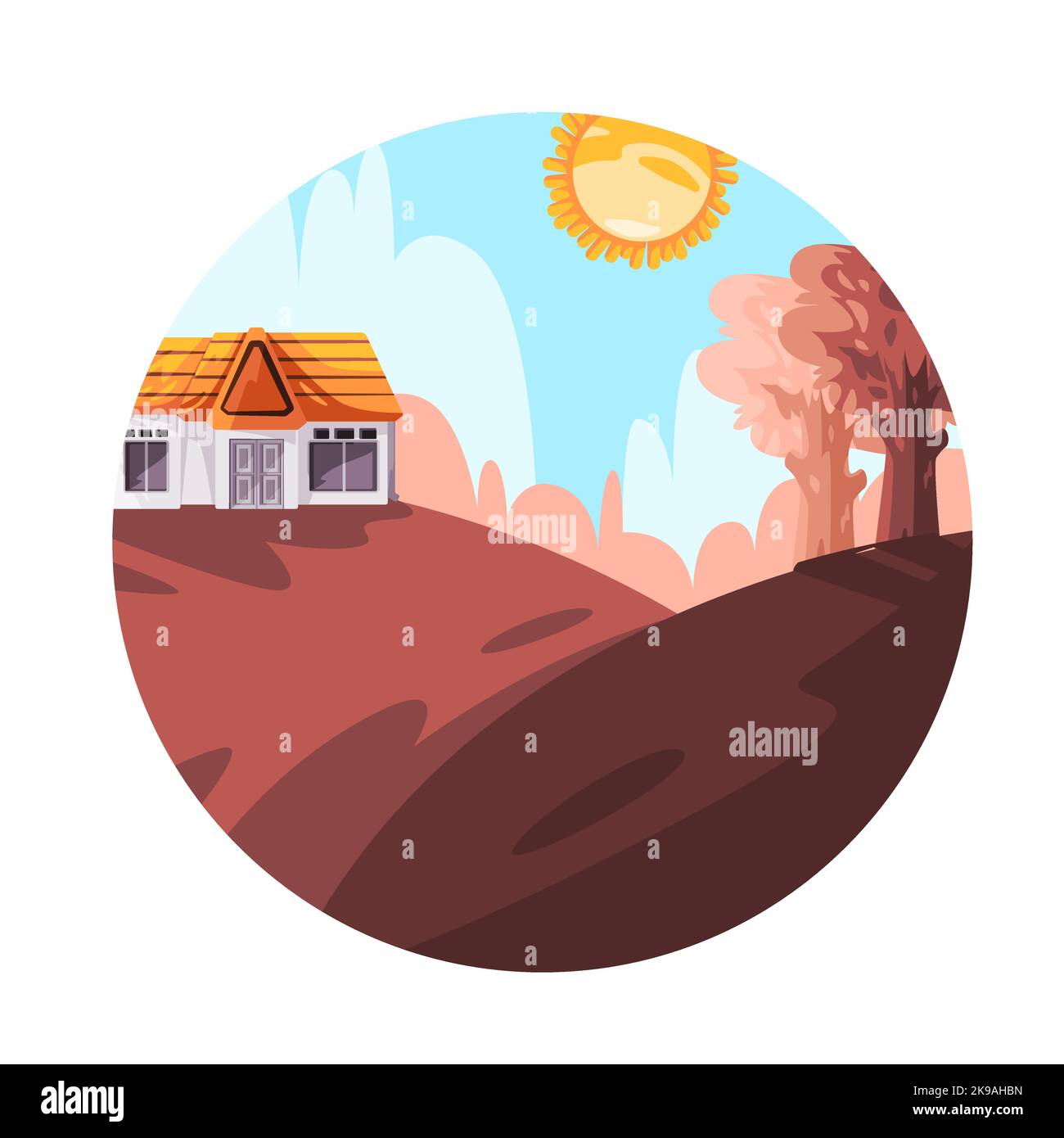 Panoramic view rural scenery Stock Vector Images - Alamy