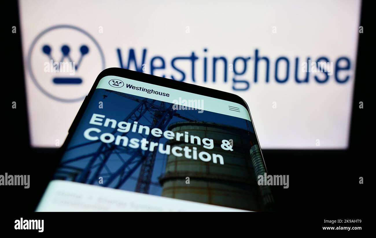Mobile phone with webpage of Westinghouse Electric Company LLC on