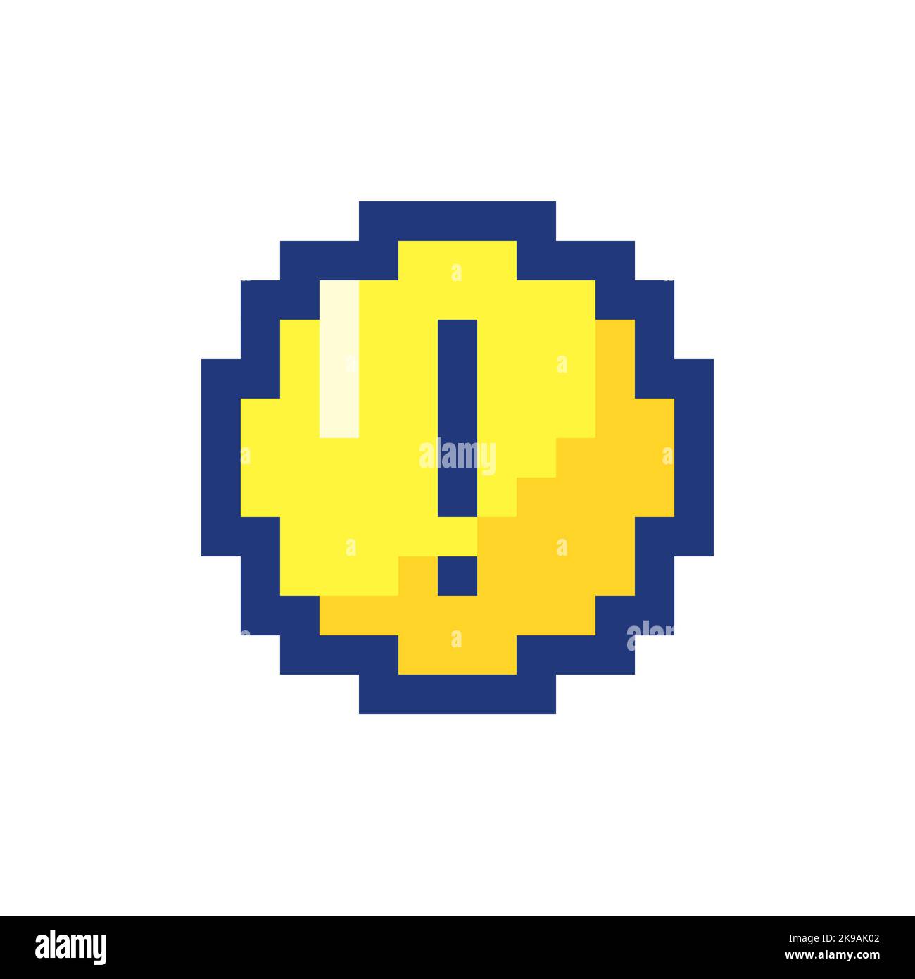 Circular shaped exclamation mark pixelated RGB color ui icon Stock ...