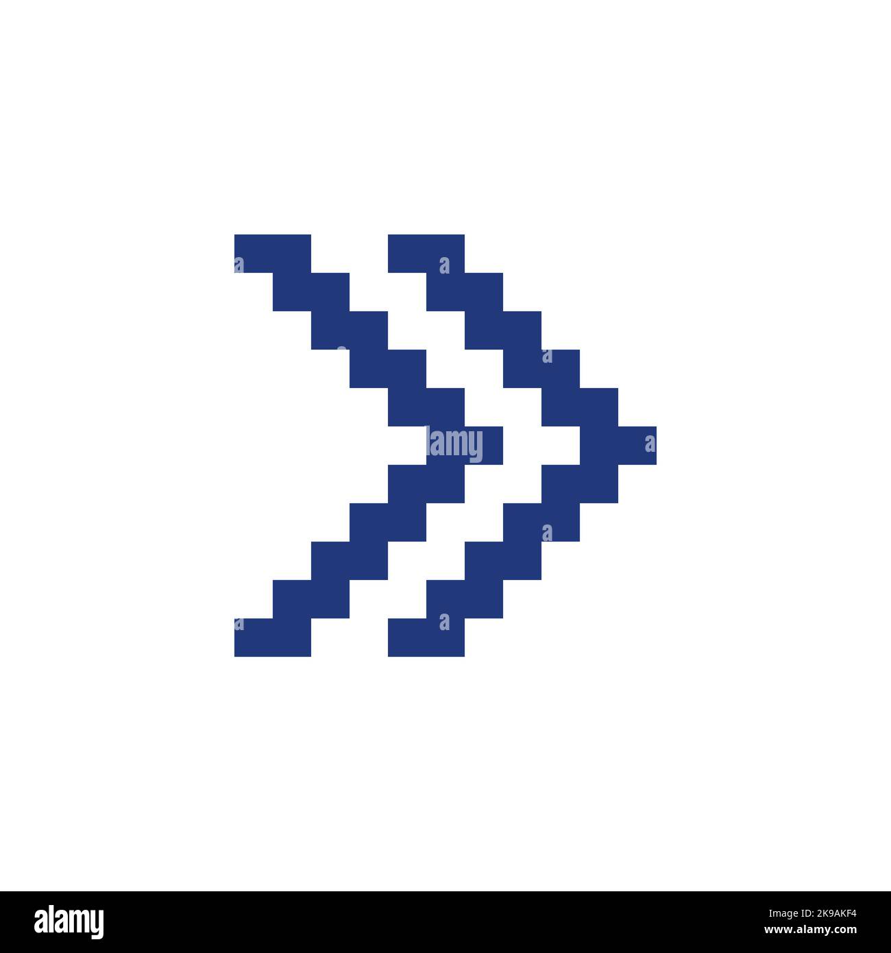 Right double arrow pixelated RGB color ui icon Stock Vector Image & Art ...