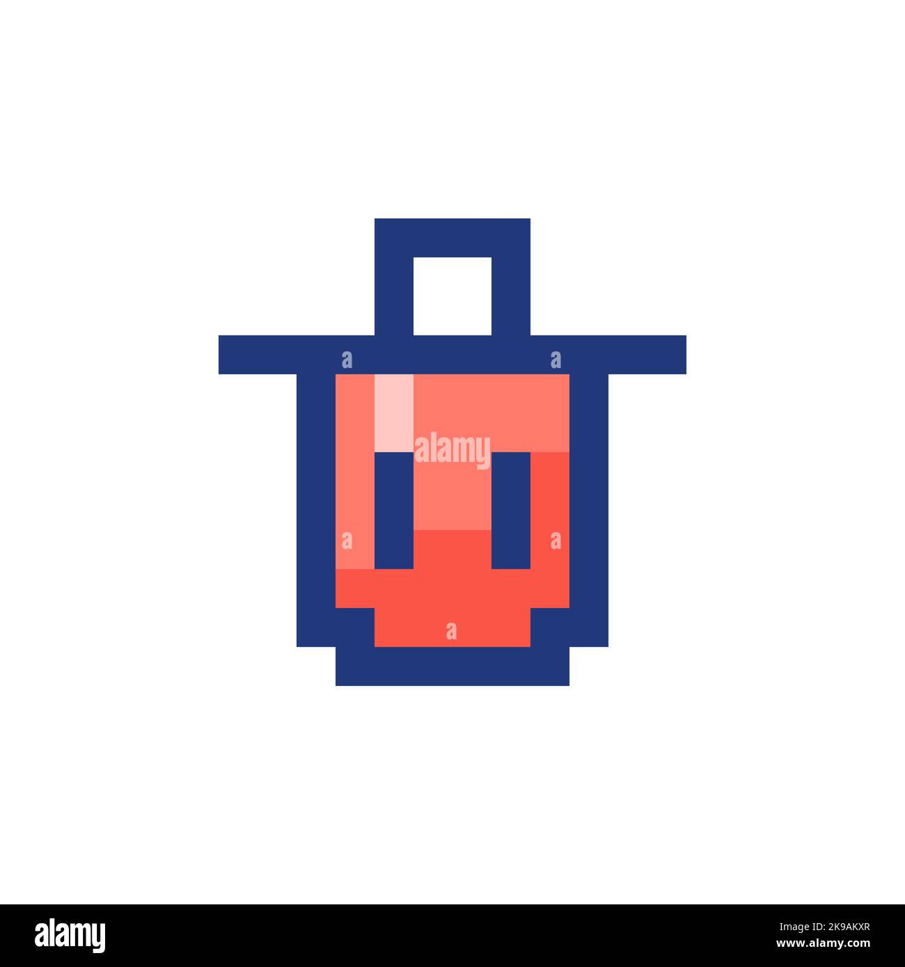 Trash can pixelated RGB color ui icon Stock Vector