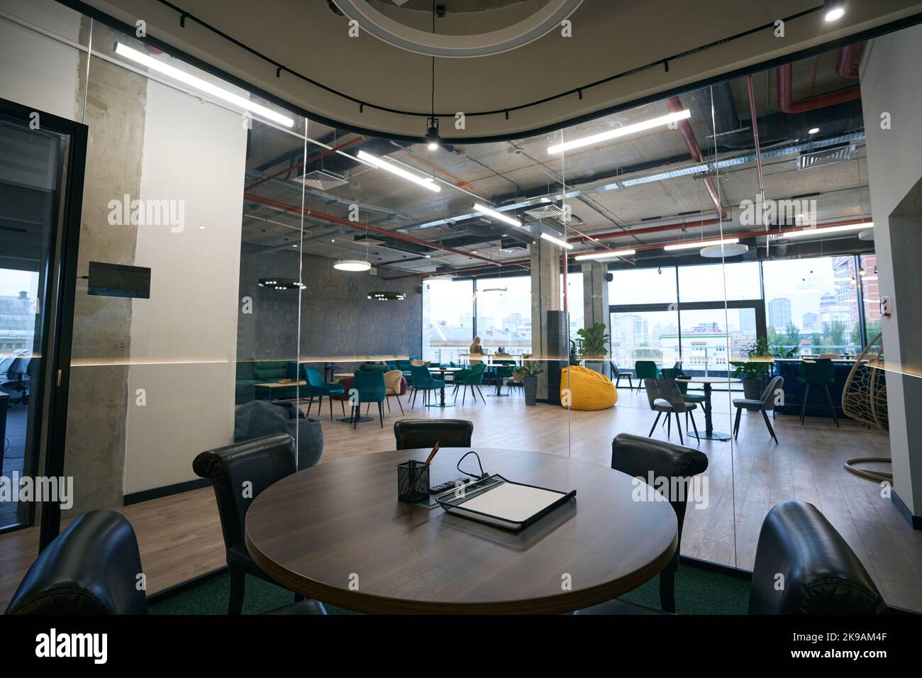 Modern concept office zoning transparent partitions functional