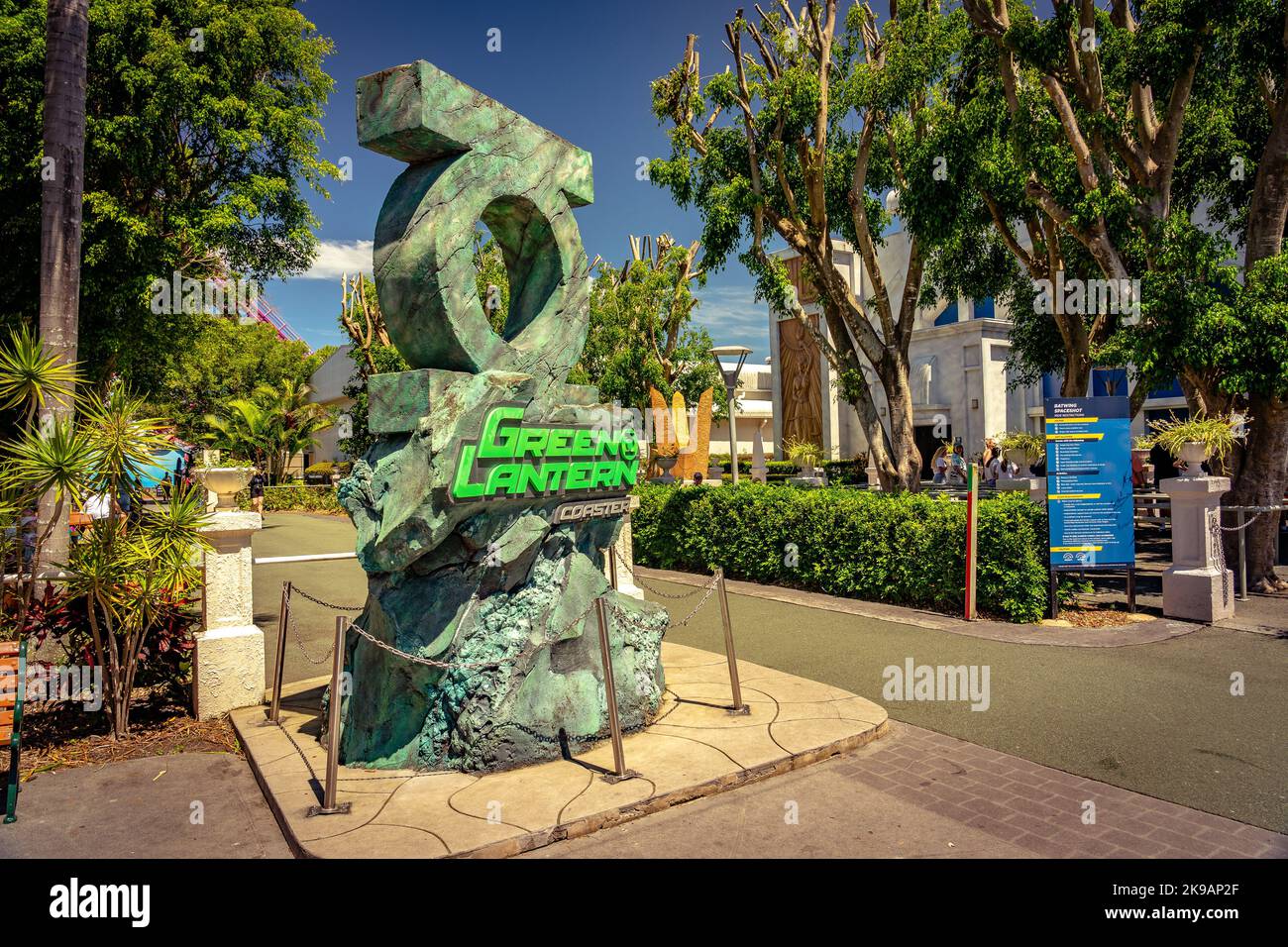 Gold Coast, Queensland, Australia Green Lantern thrill ride entrance
