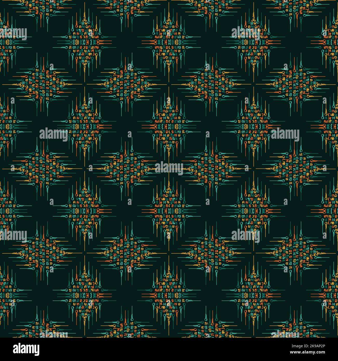 Abstract green squares seamless pattern design Stock Vector