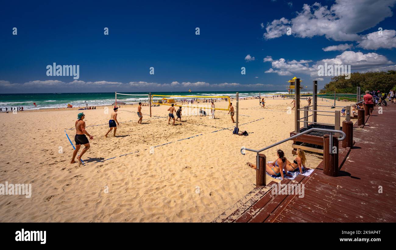 Gold Coast, Queensland, Australia People playing beach volleyball in