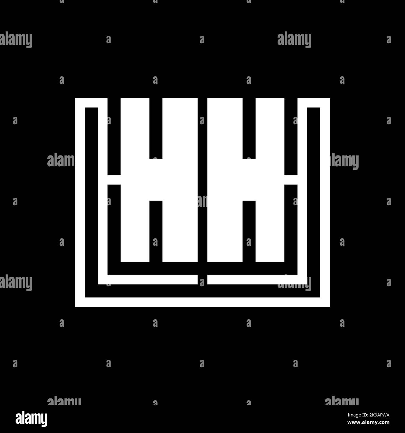 HH Letters Logo Design Simple and Creative Black and White Letter