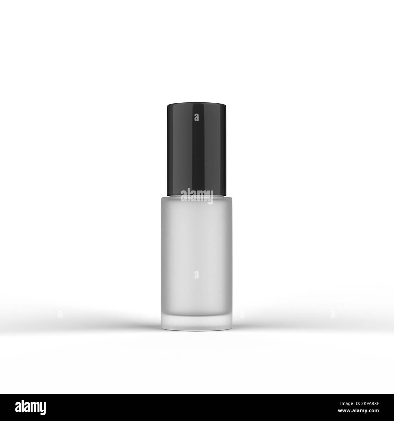 Frosted Glass Cosmetic Bottle 3D Rendering Stock Photo