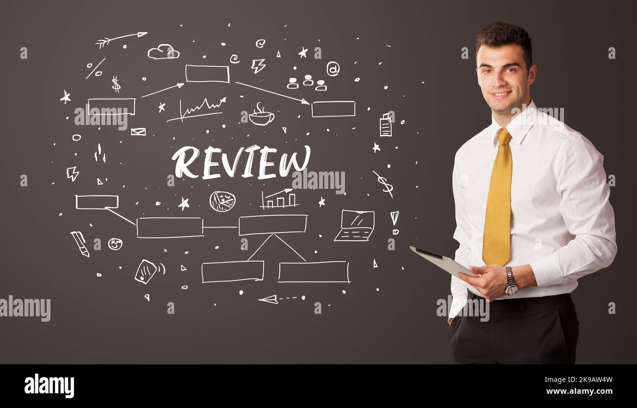 Businessman thinking with educational inscription Stock Photo - Alamy