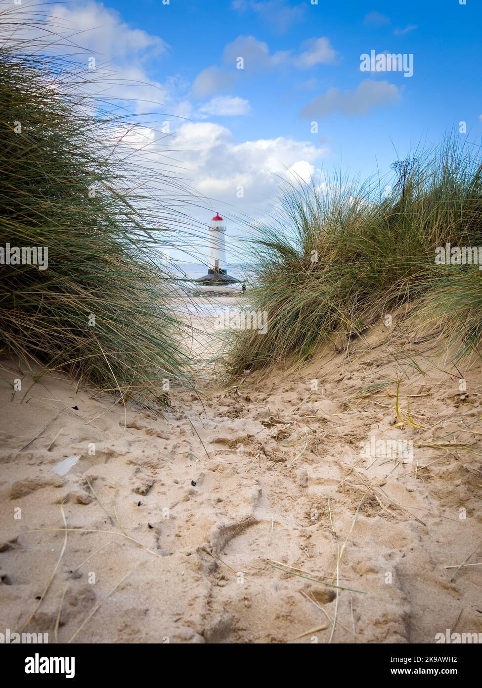 Point of Ayr lighthouse Stock Photo