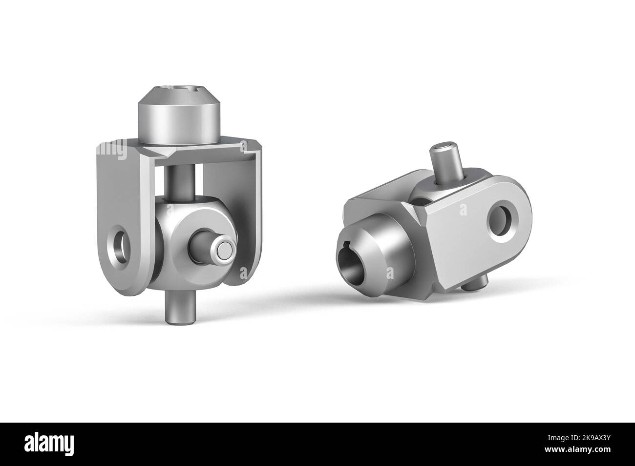 Metal industrial joint isolated on white background - 3d render Stock ...