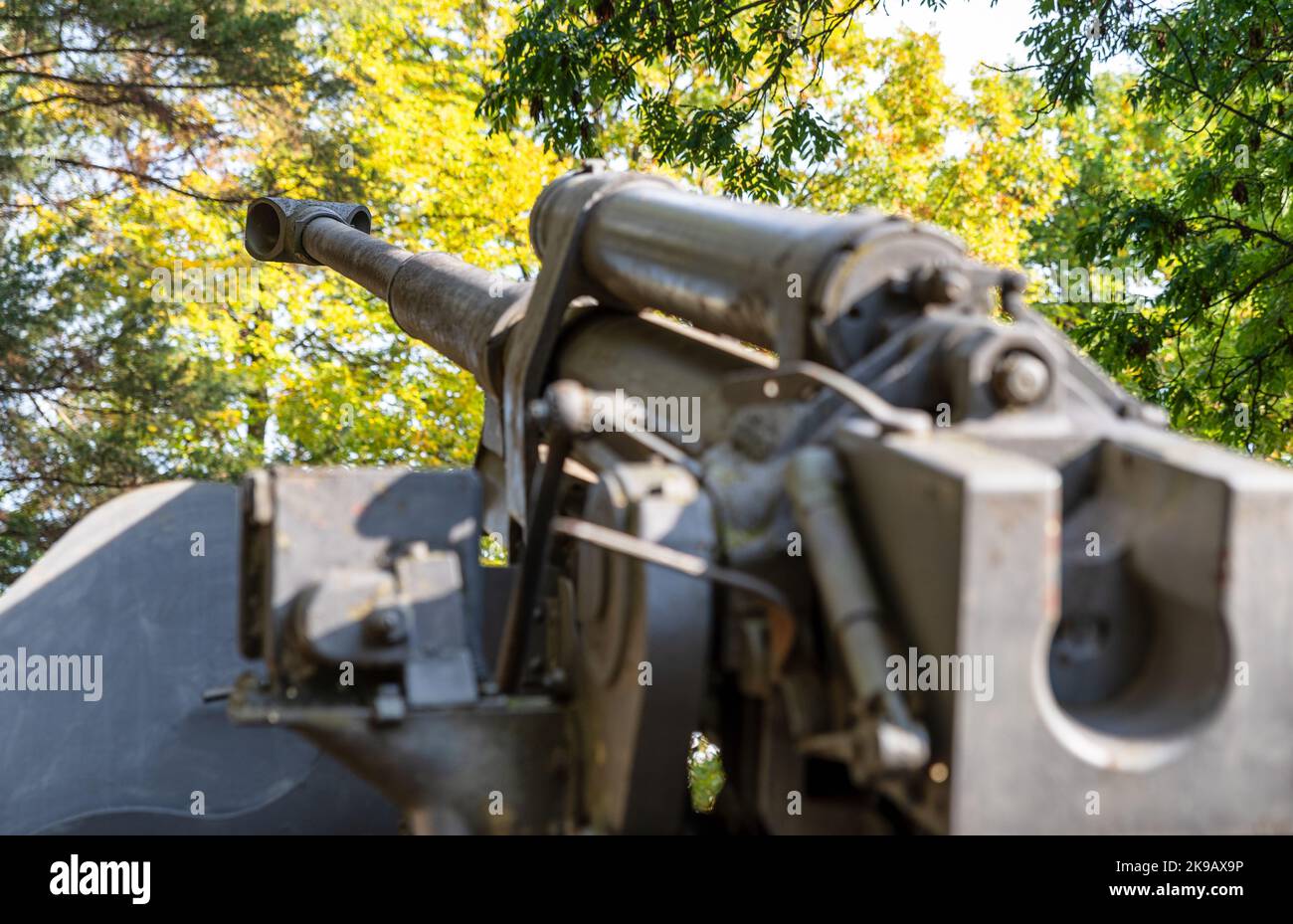 Barrel of a cannon. War conflict Stock Photo