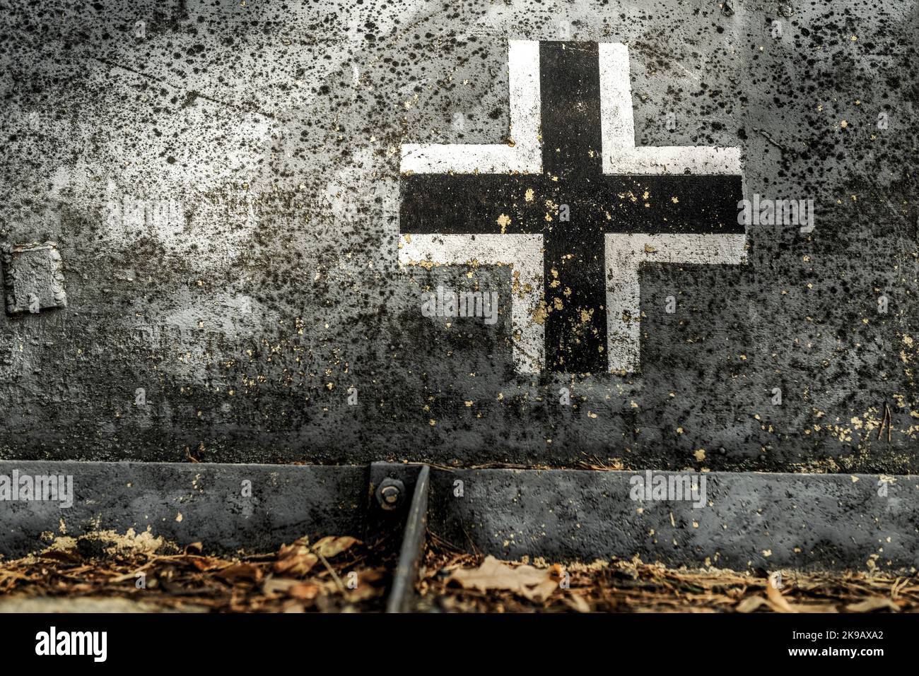 Emblem of the Nazi army from World war two - Wehrmacht. The Balkenkreuz Stock Photo