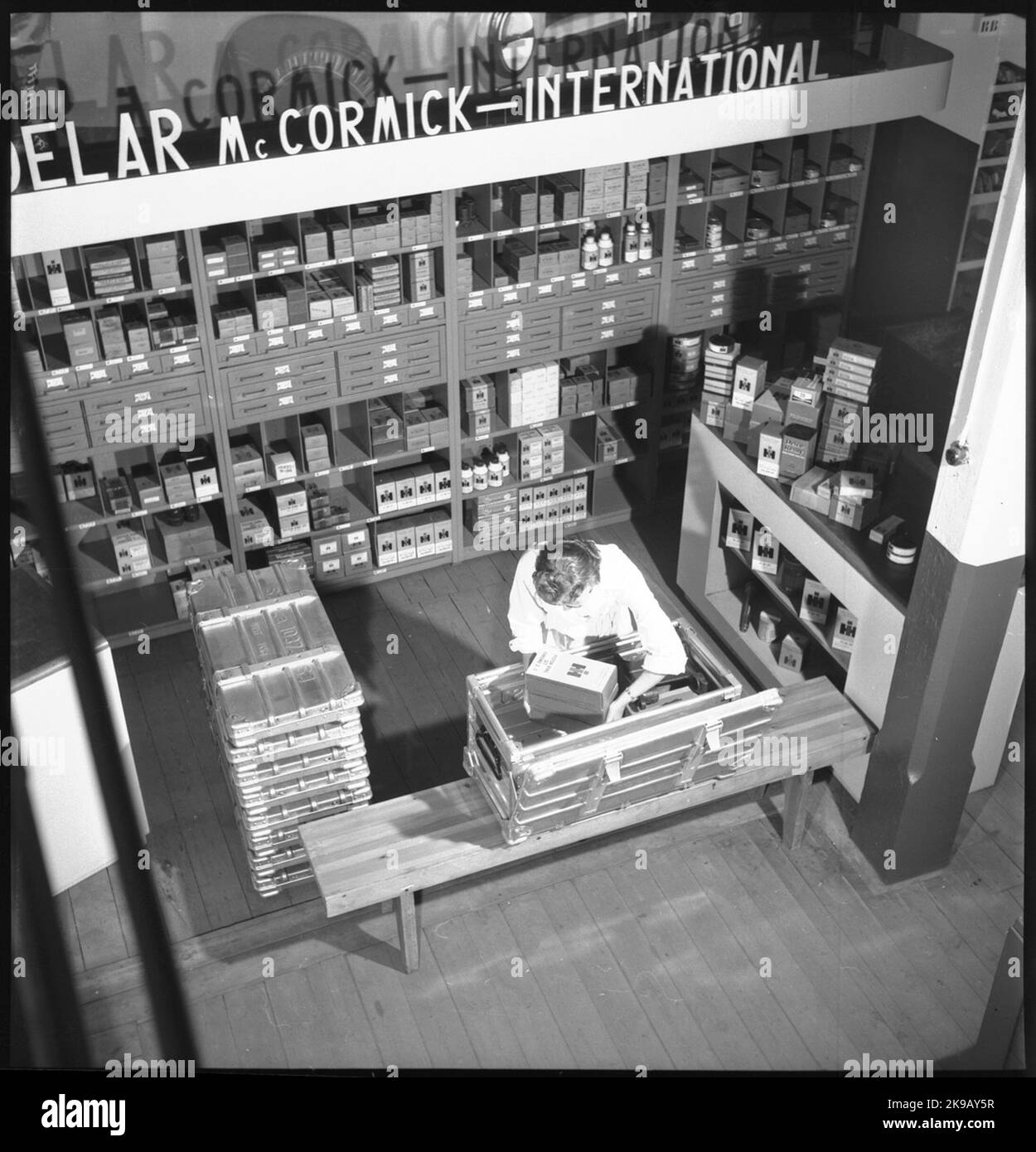 Woman instructs how to mount small containers SJ LA 10386, folding box