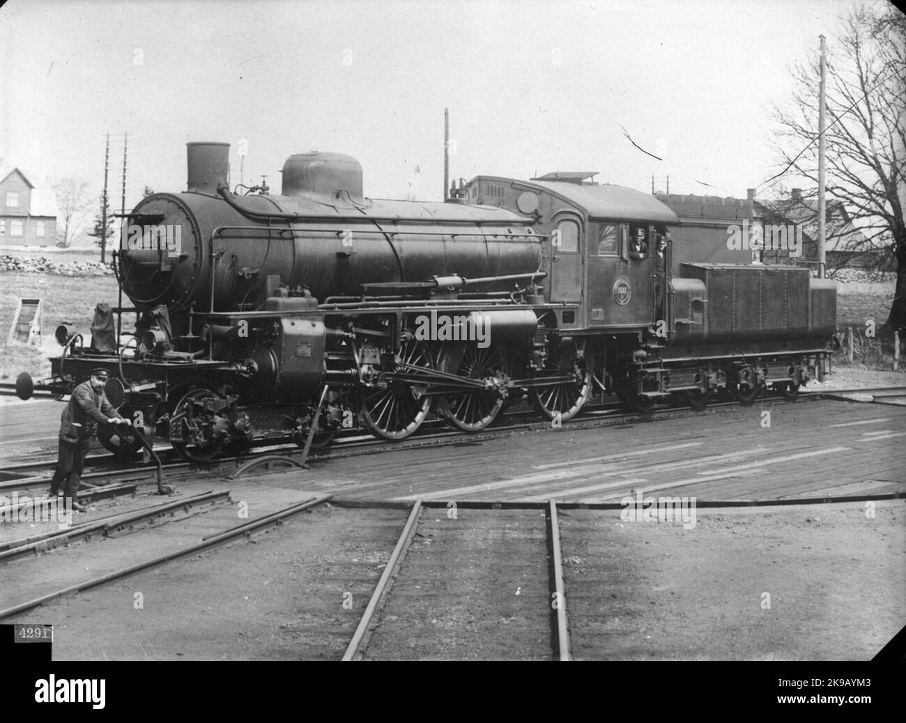 State Railways SJ B 1081 Steam Locomotive On The Turntable The state-railways-sj-b-1081-steam-locomotive-on-the-turntable-the