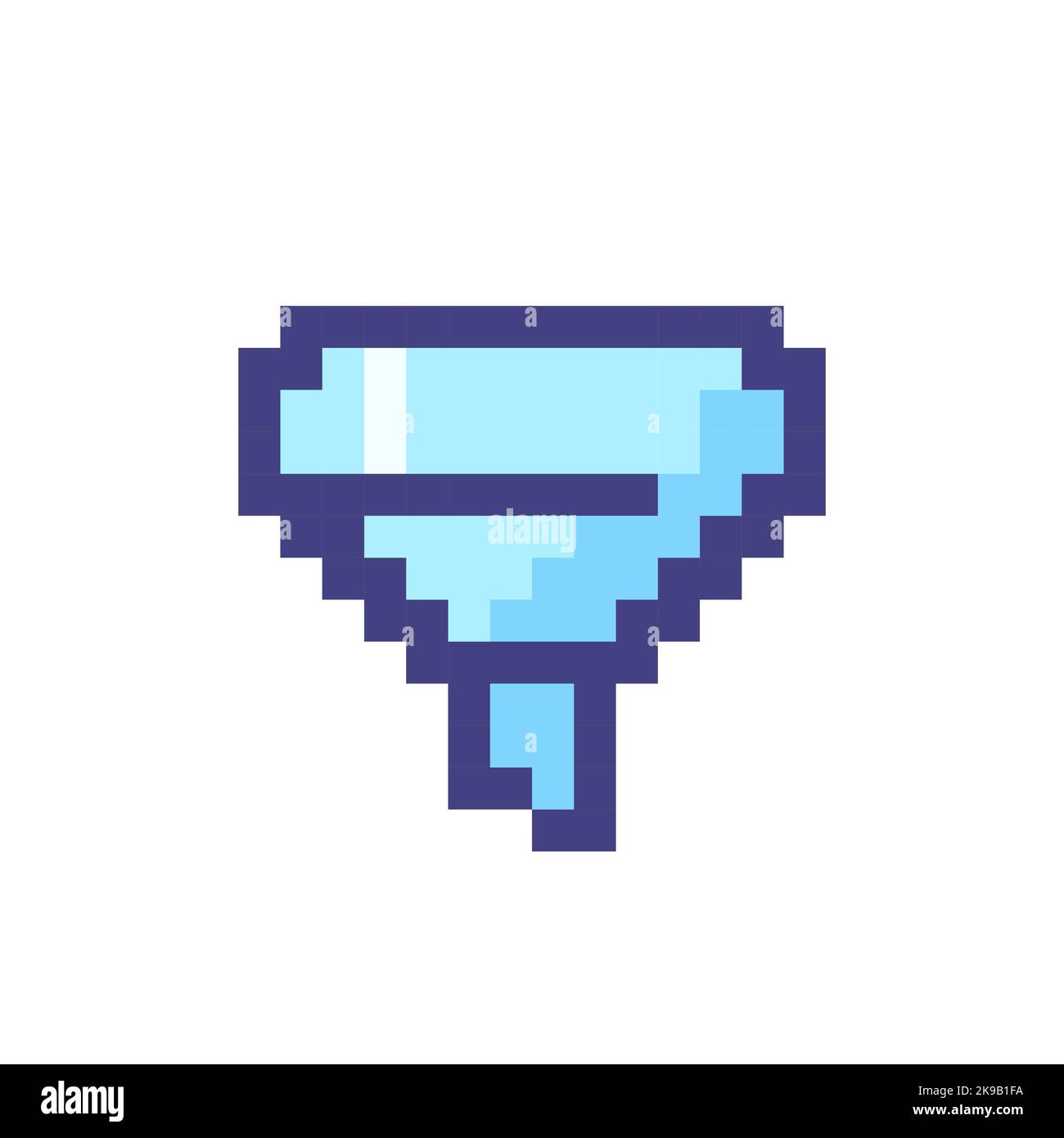 Funnel pixelated RGB color ui icon Stock Vector
