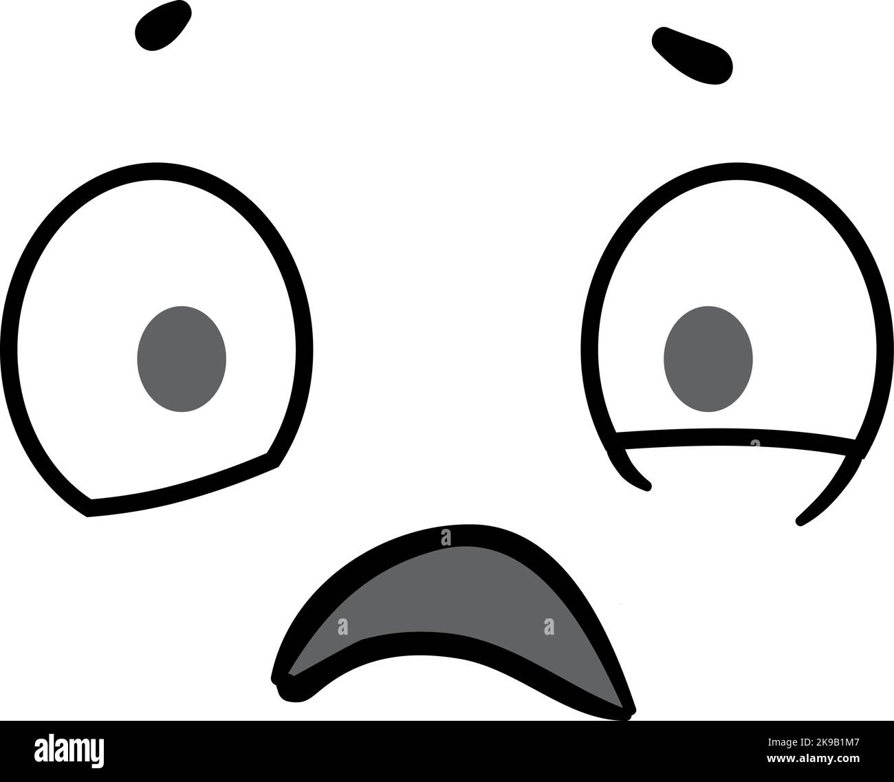 Shocked face comic expression. Cartoon character emotion Stock Vector