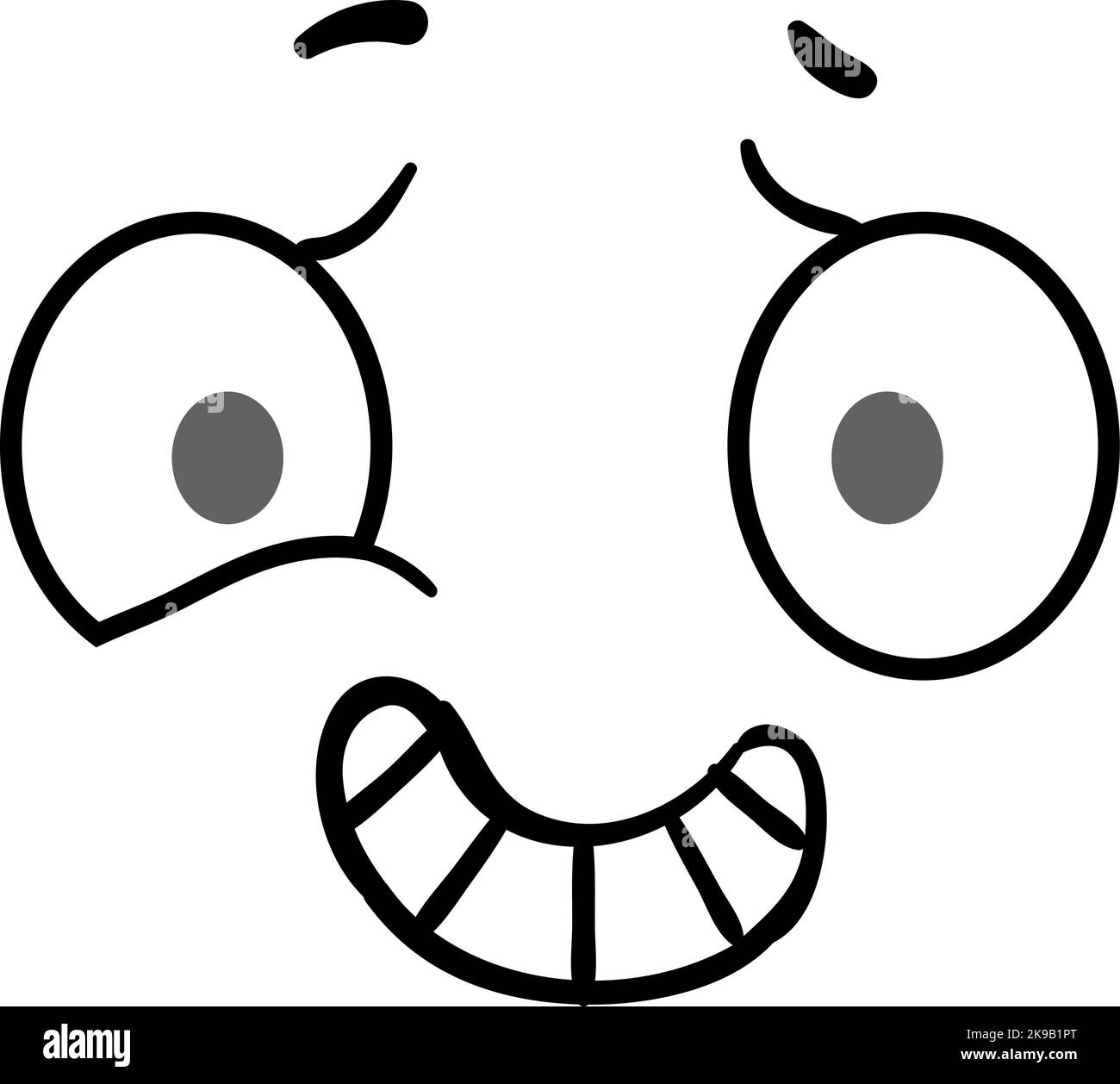Anxiety cartoon emotion. Stressed face comic expression Stock Vector