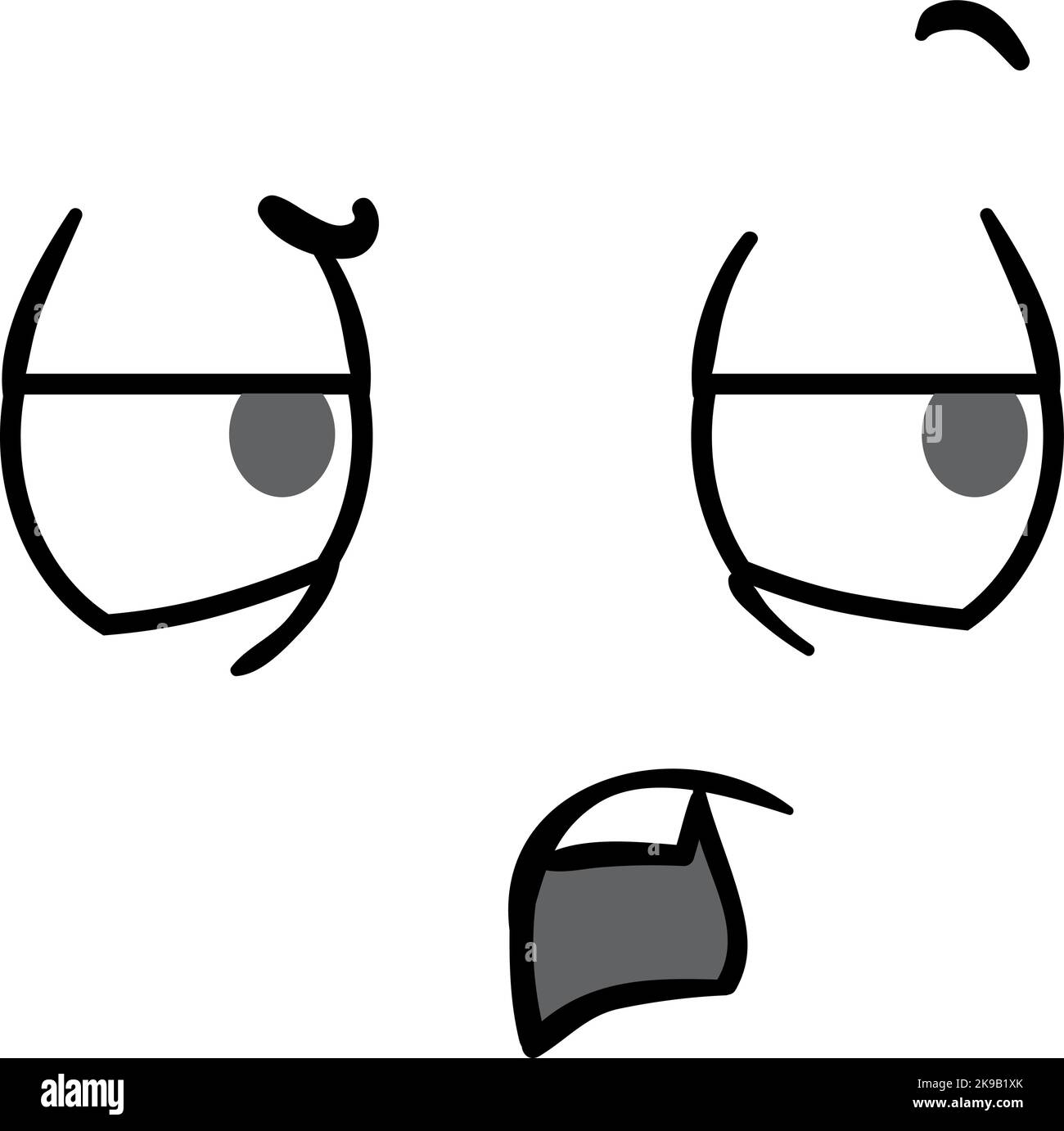 Tired face expression. Funny comic emotion sticker Stock Vector