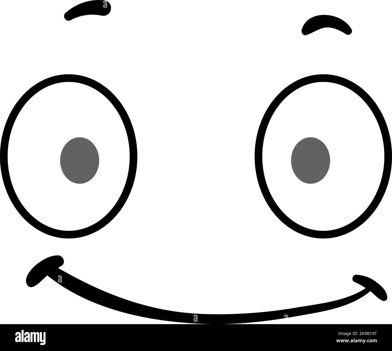 Smiling comic face. Happy character expression. Cartoon emotion Stock Vector