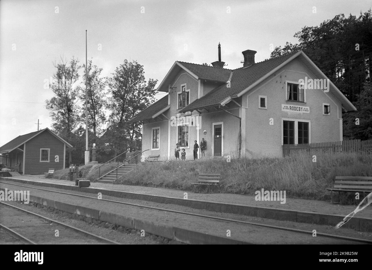 The station house in Rödeby Stock Photo - Alamy