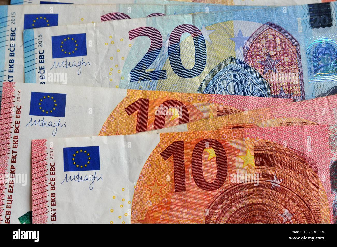 Copenhagen/Denmark/27 October 2022/Euro currency nots in danish capital