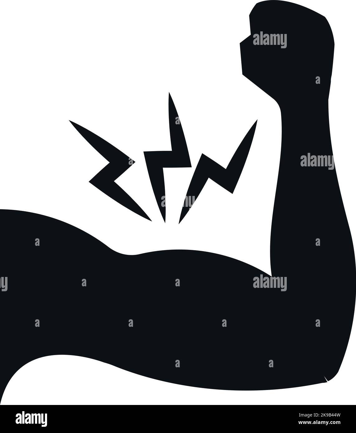 Muscle pain black icon. Biceps ache symbol Stock Vector Image & Art - Alamy