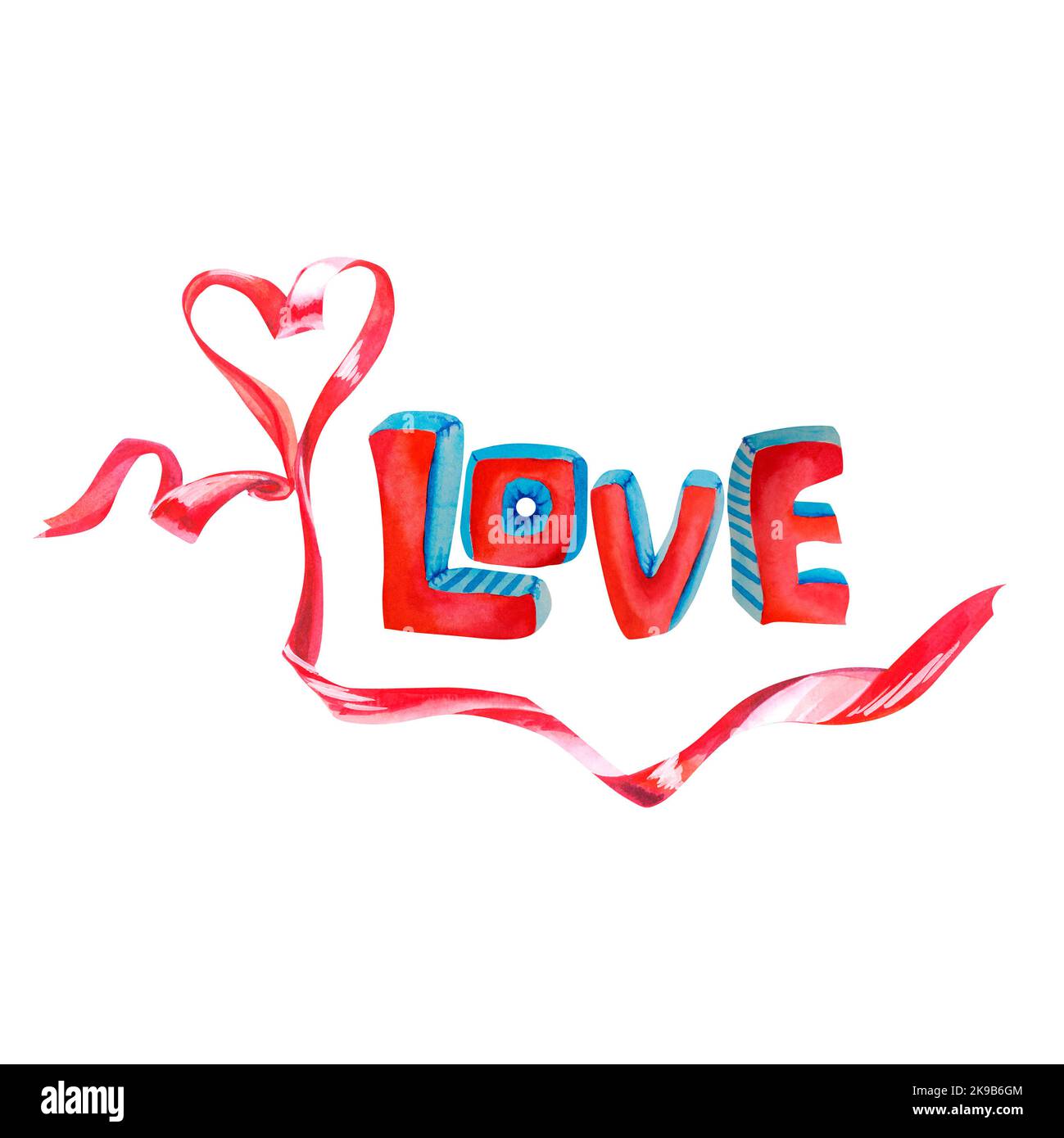 Watercolor letters. Love. valentine's day. Valentine's Day. Letter L