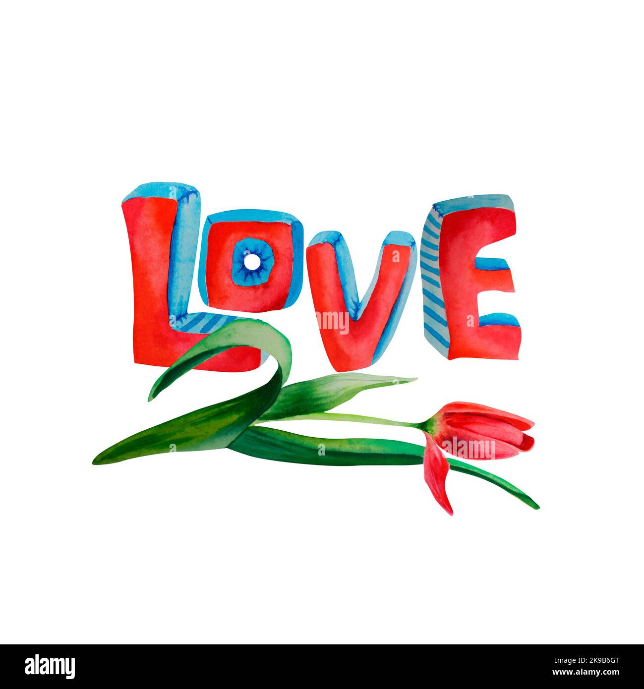 Watercolor letters. Love. valentine's day. Valentine's Day. Letter L