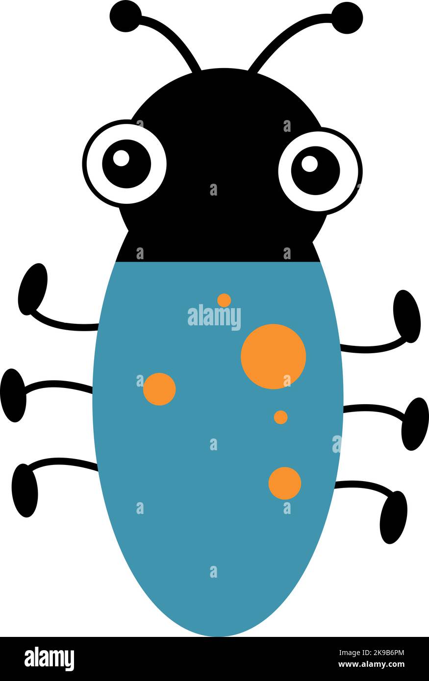 Funny beetle character. Cartoon bug. Comic insect Stock Vector