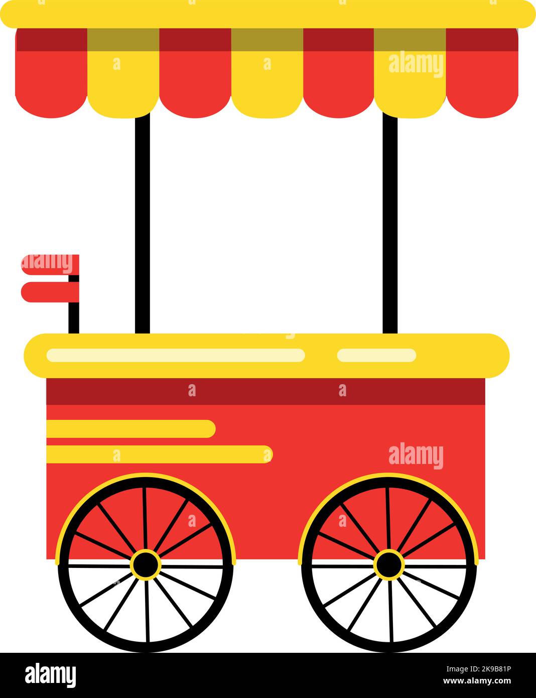 Red food cart icon . Market stand on wheels Stock Vector Image & Art
