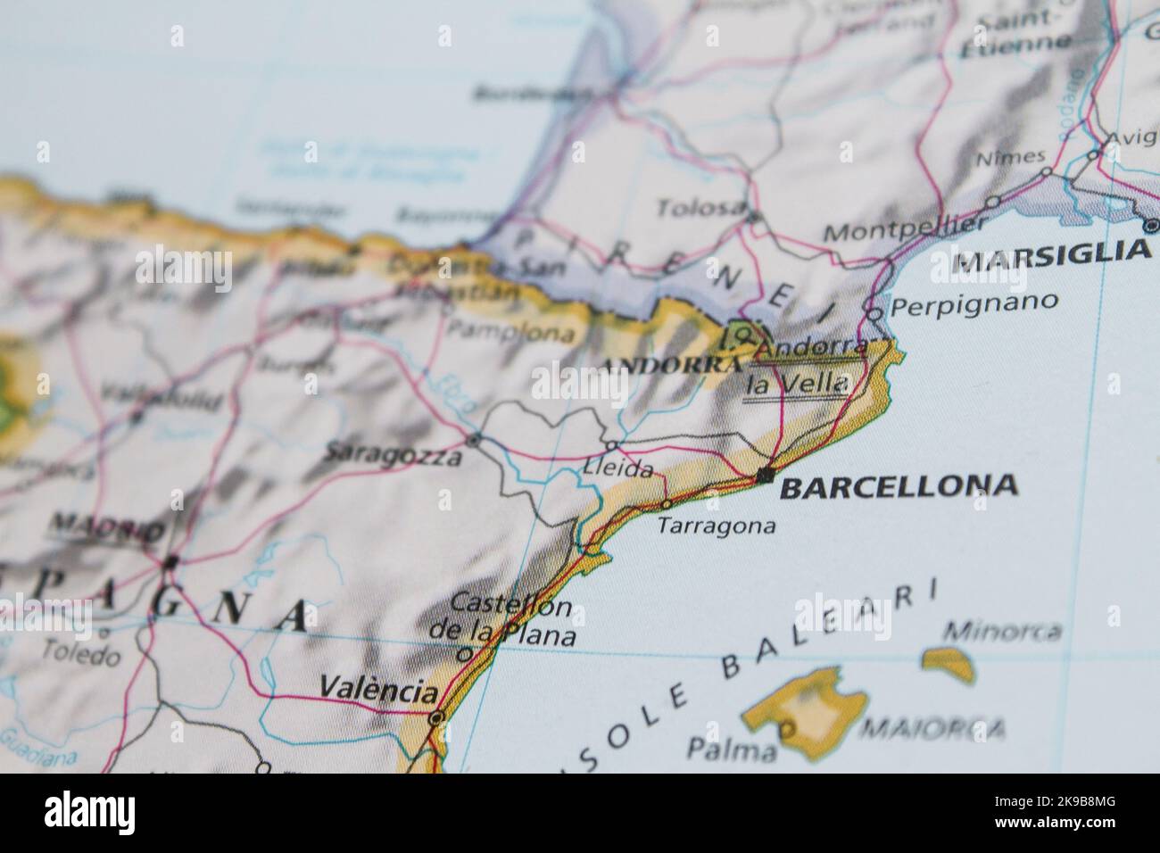 Map of Spain and France Stock Photo - Alamy