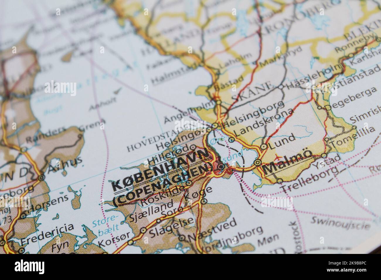 Map Of Denmark And Sweden With Copenhagen And Malmo Stock Photo Alamy Map Of Denmark And Sweden With Copenhagen And Malmo 2K9B8PC