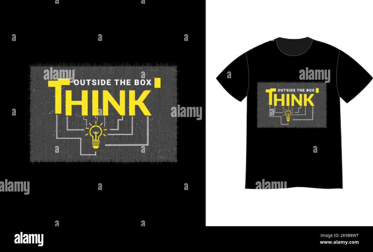 Think outside the box quotes print t-shirt design Stock Vector Image ...