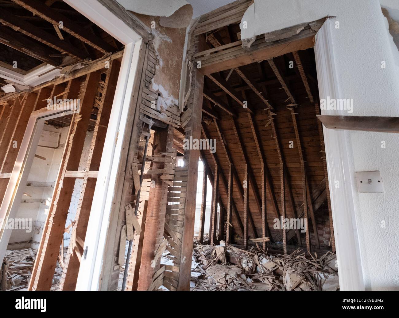 Building work underway in a suburban Edwardian house in Pinner