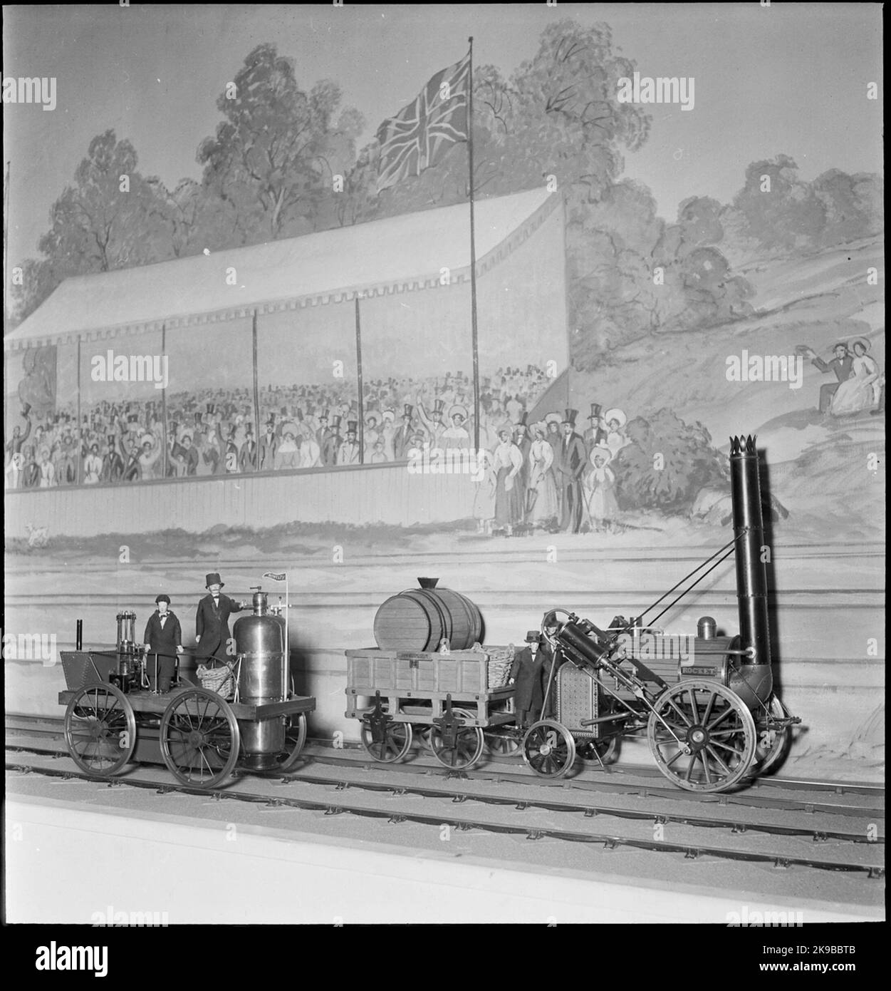 Models Of Rocket And Novelty Famf r Rainhill Background Stock Photo Alamy models-of-rocket-and-novelty-famf-r-rainhill-background-stock-photo-alamy